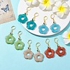 Acrylic Flower Dangle Leverback Earrings EJEW-JE05625-2