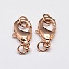 Rack Plating and Vacuum Plating Brass Lobster Claw Clasps for Jewelry Necklace Bracelet Making X-KK-I599-12mm-RG-RS-1