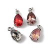 Brass Pave Cubic Zirconia Charms with Glass Crystal KK-Q039-03P-1