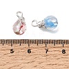 70Pcs 7 Colors Baking Paint Transparent Glass Pendants PALLOY-TA0002-48-3