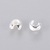 4MM Silver Color Plated Round Brass Crimp Beads Covers X-EC266-S-2