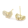 Brass Cubic Zirconia Stud Earrings for Women EJEW-S217-B06-2