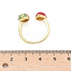 Brass with Enamel Cuff Open Rings for Women RJEW-Q019-01A-G-5