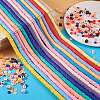 20 Strands 20 Colors Flat Round Handmade Polymer Clay Beads CLAY-SZ0001-72-4