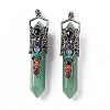 Natural Green Aventurine Big Pointed Pendants G-H281-02F-3