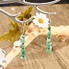 Natural Green Aventurine Chips Dangle Earrings with Glass EJEW-JE04840-04-3