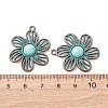 Alloy with Synthetic Turquoise Pendants FIND-B055-01M-3