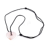 Natural Rose Quartz Pendant Necklaces NJEW-K268-01A-2