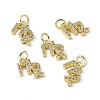 Real 18K Gold Plated Brass Micro Pave Clear Cubic Zirconia Charms KK-E068-VB411-6-4