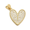 Brass Micro Pave Cubic Zirconia Pendants X-KK-C087-19G-1