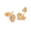 Colorful Cubic Zirconia Ladybug Stud Earrings EJEW-G288-26G-2