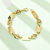 304 Stainless Steel Oval & Pig Nose Shape Link Bracelets for Women BJEW-F527-04G-1