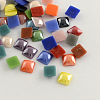 Pearlized Plated Opaque Glass Cabochons PORC-S802-4mm-M-1