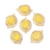 Brass with Glass Connector Charms KK-Z141-13G-2