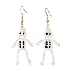 Halloween Glass Seed Bead Dangle Earrings EJEW-MZ00769-01-3