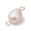 Natural Cultured Freshwater Pearl Potato Links Connector Charms PALLOY-JF04790-5