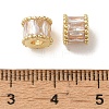 Rack Plating Brass Pave Clear Cubic Zirconia Beads KK-M285-29G-3