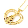 Brass Micro Pave Colorful Cubic Zirconia Nossa Senhora Aparecida Pendant Necklaces for Women NJEW-S430-02G-02-1