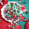 Christmas Theme 100Pcs 5 Colors Opaque Acrylic Beads MACR-SP0001-01B-04-6
