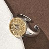 Brass Micro Pave Clear Cubic Zirconia Cuff Rings RJEW-G364-01GP-01-2