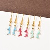 Ocean Series 304 Stainless Steel Enamel Dangle Earrings EJEW-K017-01G-G-1