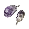 Natural Chevron Amethyst Tumbled Stone Pendants GG-K002-06O-2