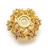 Rack Plating Brass Micro Pave Clear Cubic Zirconia Bead Caps KK-H508-25A-G-1