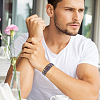 2Pcs 2 Colors Alloy & Leather Cord Bracelets for Men Women BJEW-CL0001-57-6