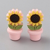 Sunflower Flowerpot Food Grade Eco-Friendly Silicone Beads SIL-TAC0002-20C-1