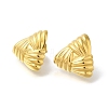 Ion Plating(IP) 304 Stainless Steel Textured Triangle Stud Earrings for Women EJEW-S227-58G-2