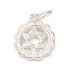 925 Sterling Silver Flower with Star of David Pattern Charms STER-G045-10S-1