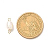 Natural Cultured Freshwater Pearl Beads Links Connectors PALLOY-JF00941-01-4