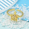 304 Stainless Steel Open Cuff Finger Rings for Women RJEW-B109-07G-01-2