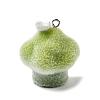 Flocky Opaque Resin Pendants RESI-F062-02A-1