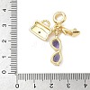 Brass Micro Pave Clear Cubic Zirconia European Dangle Charms KK-K368-29G-3