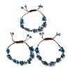Adjustable Natural Apatite Braided Bead Bracelets for Women BJEW-U035-02N-4
