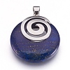 Natural Dyed Lapis Lazuli Pendants KK-F751-D20-2