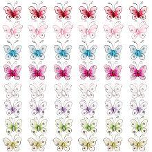 SUNNYCLUE Screen Fabric Butterflies DIY-SC0009-30