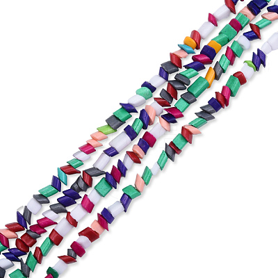 Opaque Spray Painted Glass Bead Strands GLAA-N047-04A-1