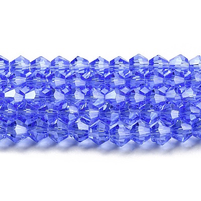 Transparent Electroplate Glass Beads Strands EGLA-A039-T6mm-A07-1