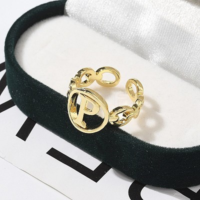 Brass Open Cuff Rings for Women RJEW-K289-01G-P-1