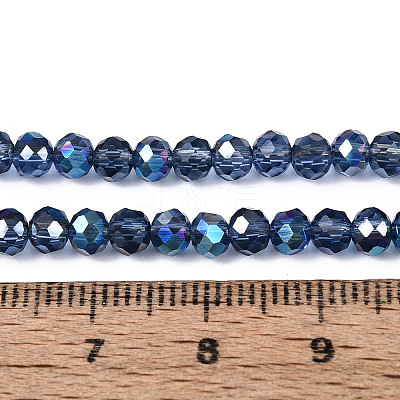 Electroplate Transparent Glass Beads Strands X-EGLA-N054-T4mm-A02-1