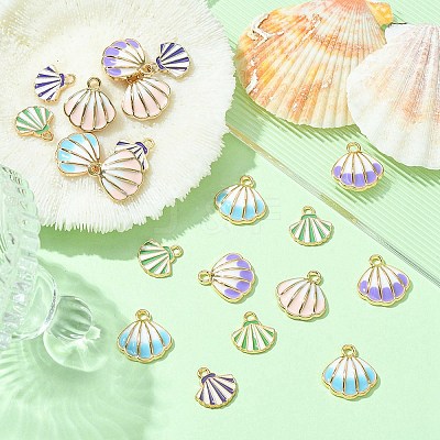 20Pcs 5 Styles Alloy Enamel Pendants ENAM-YW0003-03-1