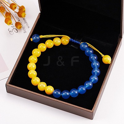 Stone Braided Bead Bracelet BJEW-SW00019-1
