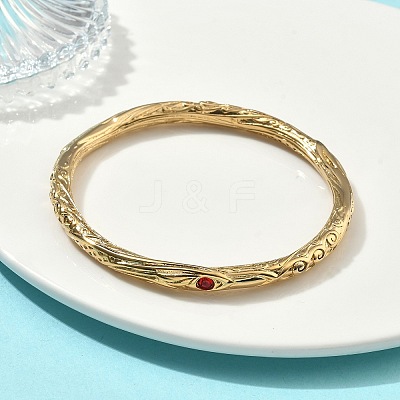 Artisan Engraved 304 Stainless Steel Rhinestone Bangles for Women BJEW-D456-01G-01-1