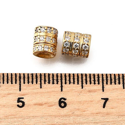 925 Sterling Silver Micro Pave Clear Cubic Zirconia Beads STER-F061-03A-G-1