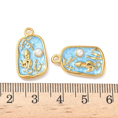 304 Stainless Steel Enamel Octopus Pendants STAS-I346-05G-04-1