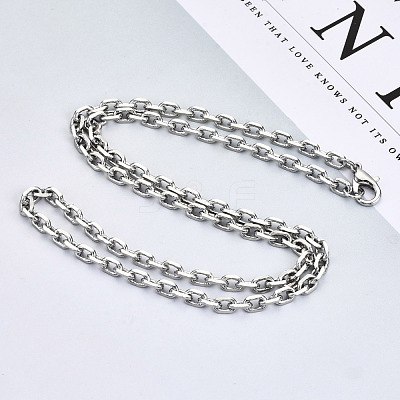 Brass Cable Chains Necklace Making MAK-N034-004B-P-1