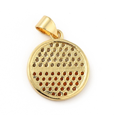 Brass Micro Pave Cubic Zirconia Pendants KK-B059-35G-A-1