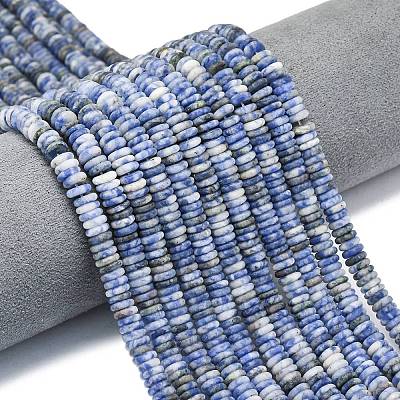 Frosted Natural Blue Spot Jasper Beads Strands G-K389-C05-01A-1